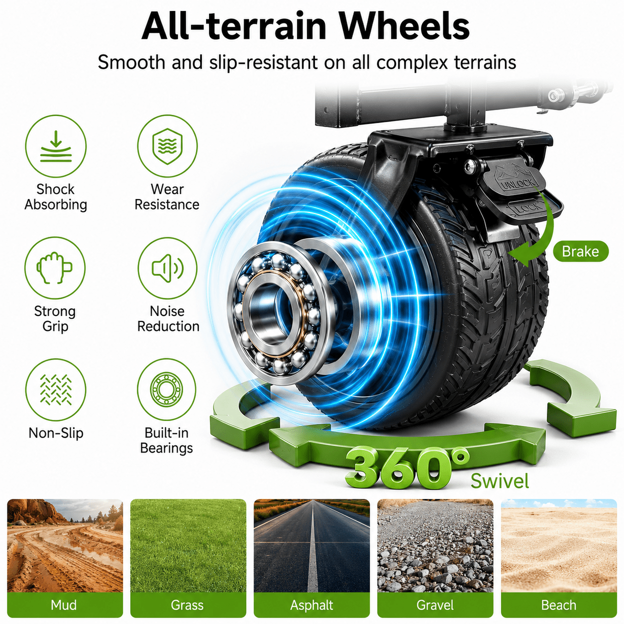 ANSFIL Collapsible Wagon with Wheels, Wagons Carts Foldable Wagon Cart with Flexible Handle, Folding Utility Heavy Duty Wagons Carts for Grocery Shopping Garden