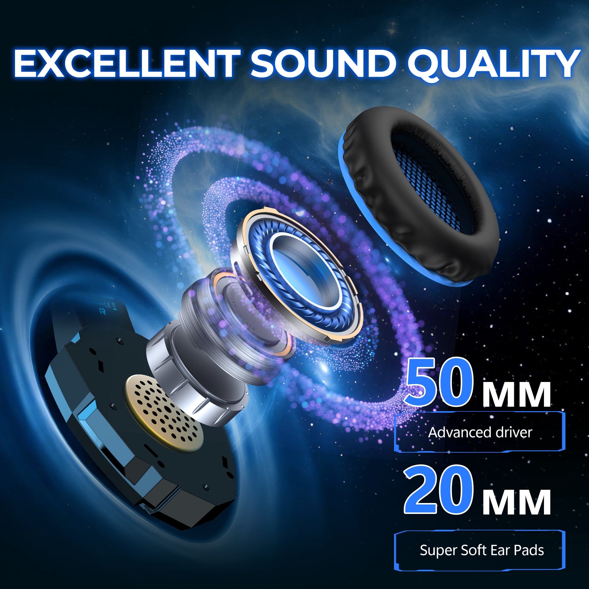 Gaming Headset with Microphone, Compatible with PS4 PS5 Xbox One PC Laptop, Over-Ear Headphones with LED Light, Noise Canceling Mic, 7.1 Stereo Surround Sound,Soft Earmuffs for Nintendo Series X|S