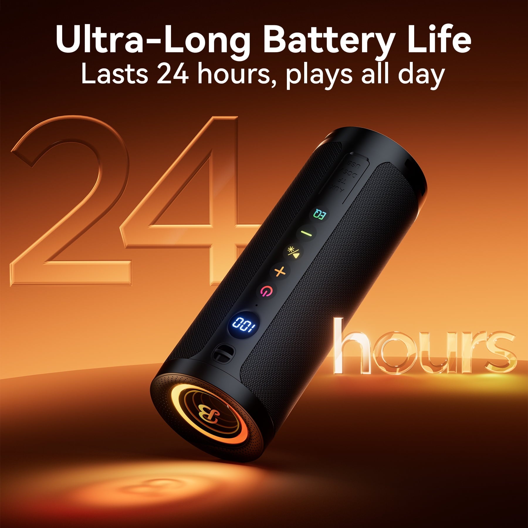 VEAT00L Bluetooth speaker, Wireless Portable Bluetooth Speaker with IPX7 Waterproof, Up to 24H Playtime,20W Powerful Bass,BT 5.4,LED Lights,TWS Pairing for Home/Party/Outdoor/Beach,Birthday Gift