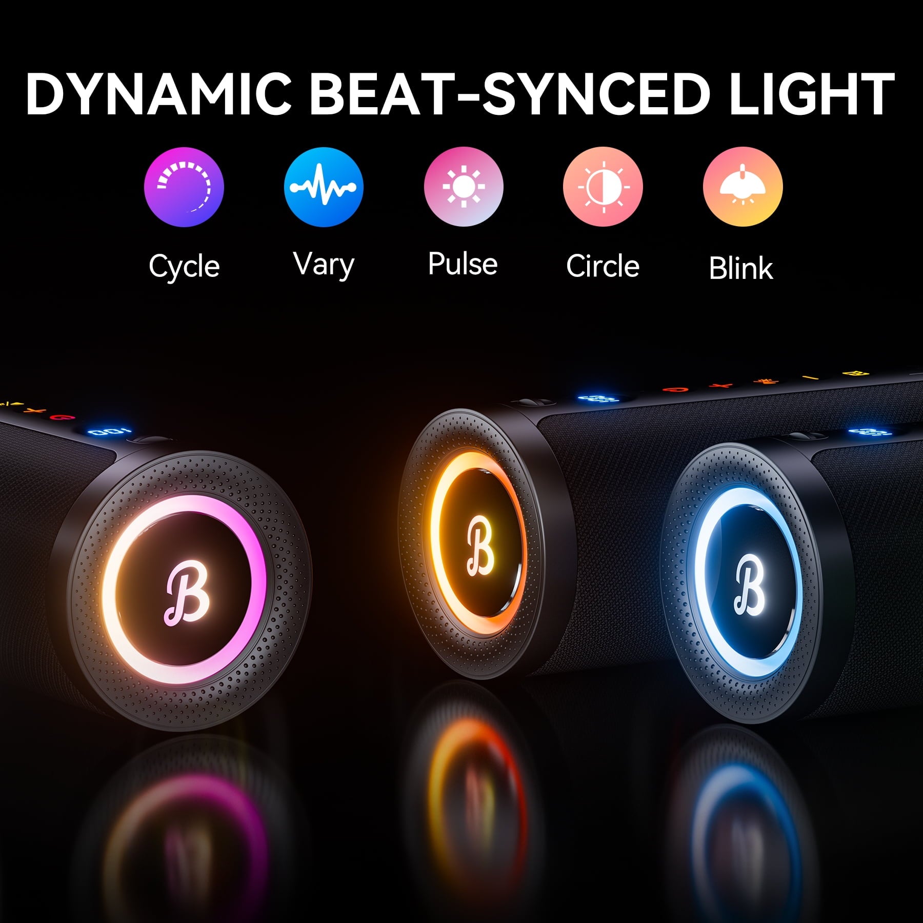 VEAT00L Bluetooth speaker, Wireless Portable Bluetooth Speaker with IPX7 Waterproof, Up to 24H Playtime,20W Powerful Bass,BT 5.4,LED Lights,TWS Pairing for Home/Party/Outdoor/Beach,Birthday Gift