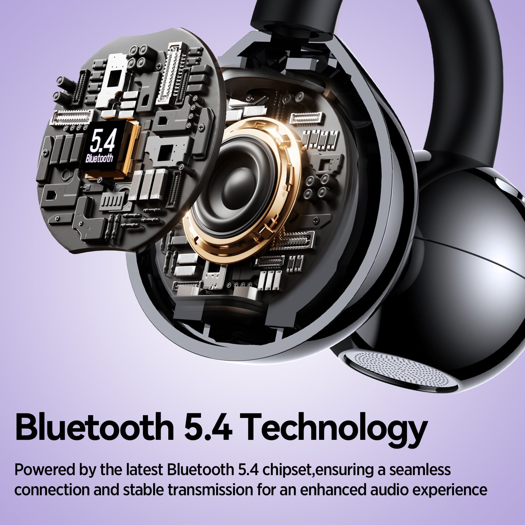 STA Open Ear Clip-On Earbuds, LCD Touch Screen,Bluetooth 5.4 Sports Earphones,ENC Call Noise Cancelling Earphones with Mic,Ear Clip Earbuds,Bass Boost,IPX7 Waterproof,60H Playtime,Lightweight