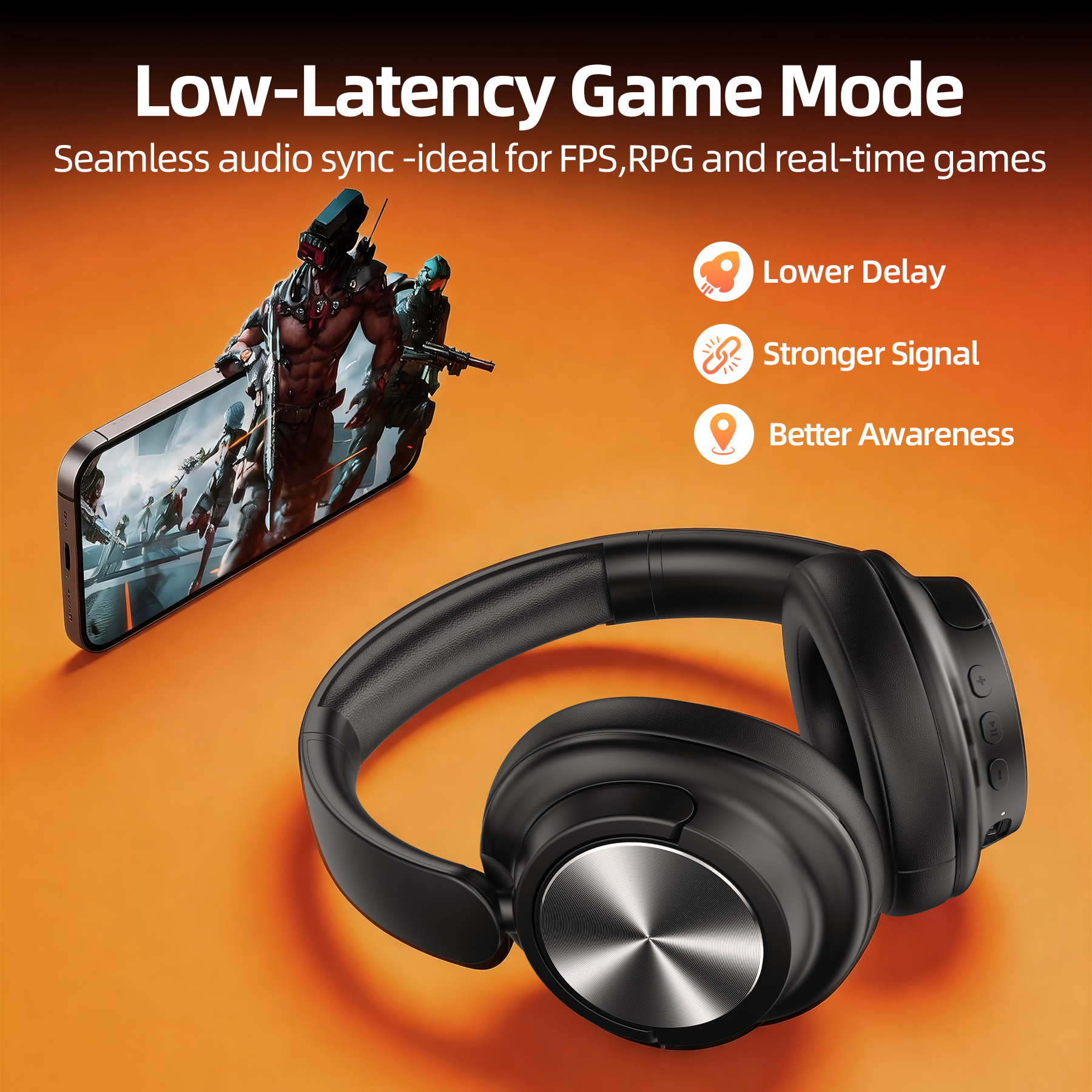 VEAT00L -45dB Hybrid Active Noise Cancelling Headphones, 120H Playtime Bluetooth Over Ear Headphones, Bluetooth 6.0 Wireless Headset with Head Tracking, 6 ENC Mic, Spitial Audio, Transparency Mode