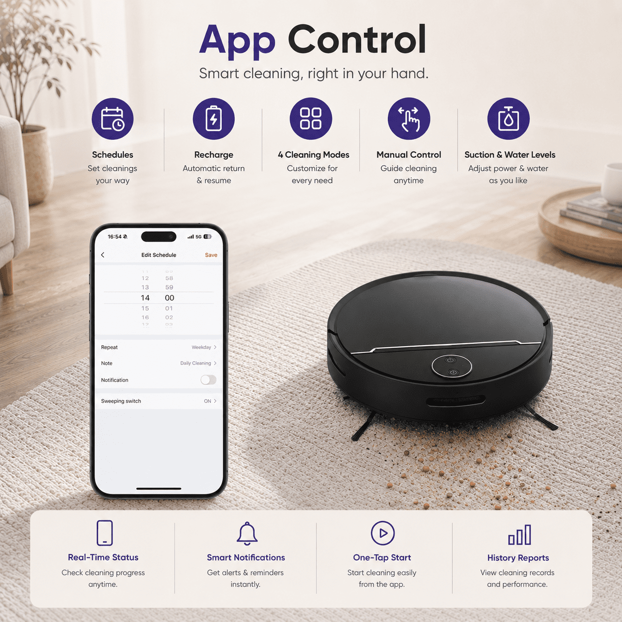 ANSFIL 3 in 1 Robot Vacuum/Mop/Sweep Combo with Smart App&Voice Control,2-in-1 Tank, 4500pa Suction, Q10S